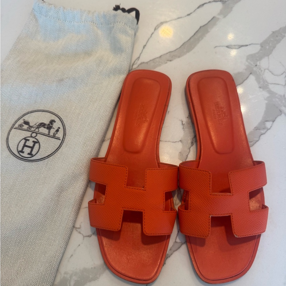 Hermes Orange Oran Women's Sandals